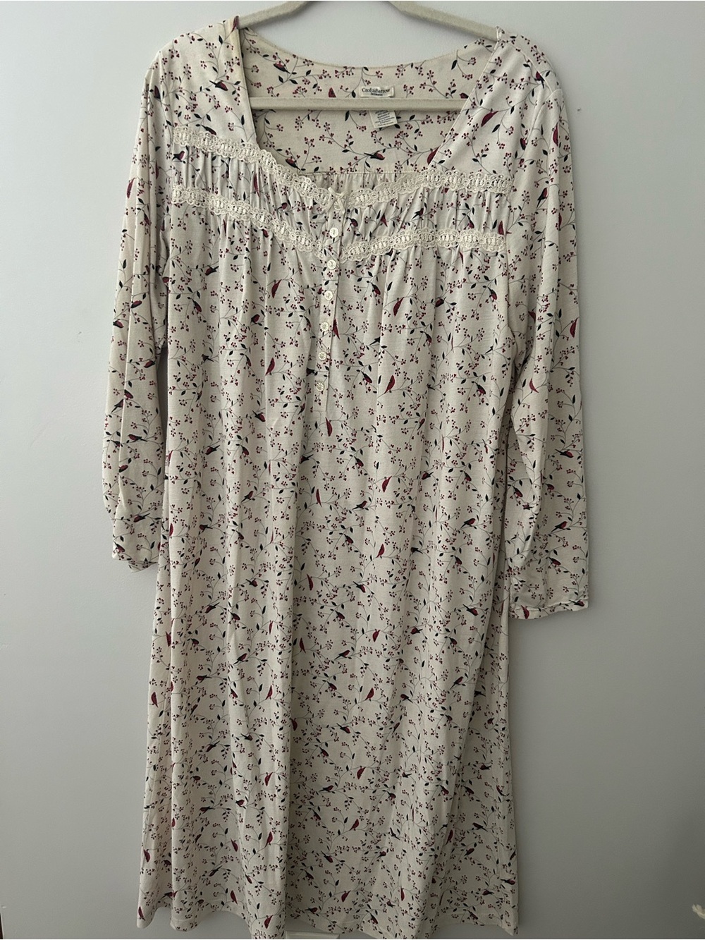 Croft and Barrow long flannel  nightgown cardinal XL